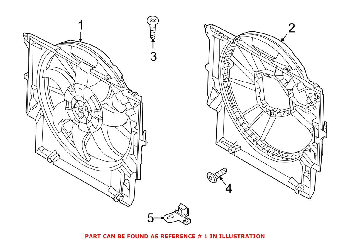 BMW Auxiliary Cooling Fan Assembly 17117590699